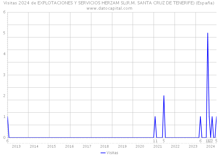 Visitas 2024 de EXPLOTACIONES Y SERVICIOS HERZAM SL(R.M. SANTA CRUZ DE TENERIFE) (España) 