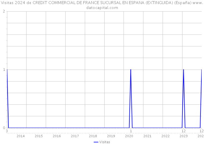 Visitas 2024 de CREDIT COMMERCIAL DE FRANCE SUCURSAL EN ESPANA (EXTINGUIDA) (España) 