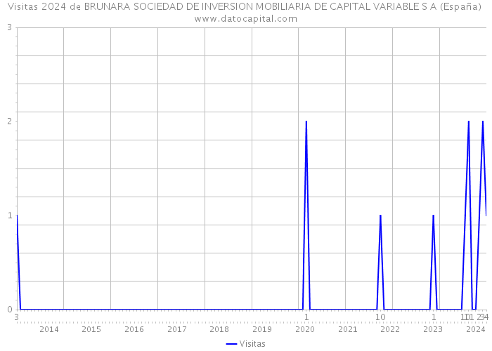 Visitas 2024 de BRUNARA SOCIEDAD DE INVERSION MOBILIARIA DE CAPITAL VARIABLE S A (España) 