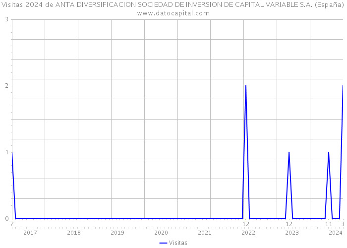 Visitas 2024 de ANTA DIVERSIFICACION SOCIEDAD DE INVERSION DE CAPITAL VARIABLE S.A. (España) 