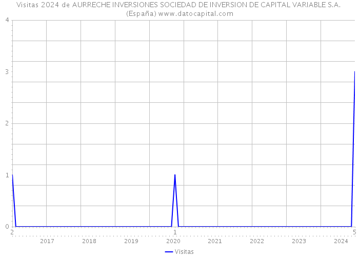Visitas 2024 de AURRECHE INVERSIONES SOCIEDAD DE INVERSION DE CAPITAL VARIABLE S.A. (España) 