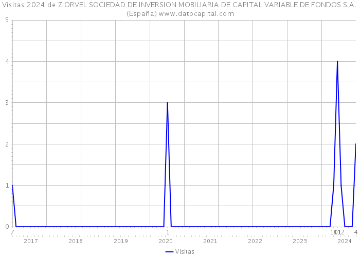 Visitas 2024 de ZIORVEL SOCIEDAD DE INVERSION MOBILIARIA DE CAPITAL VARIABLE DE FONDOS S.A. (España) 