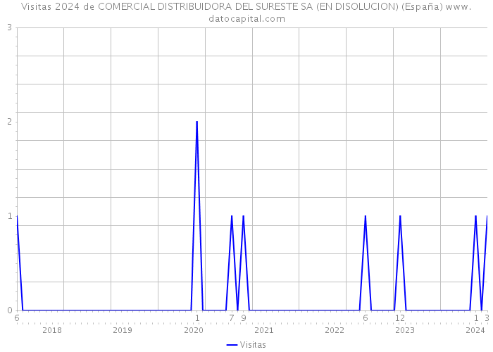 Visitas 2024 de COMERCIAL DISTRIBUIDORA DEL SURESTE SA (EN DISOLUCION) (España) 