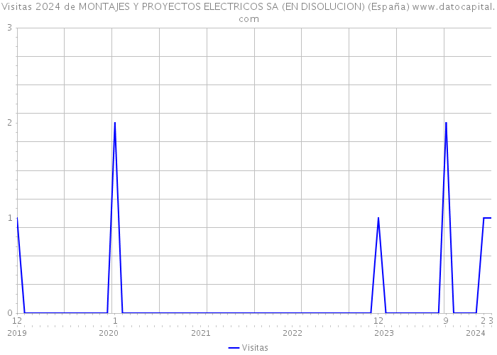 Visitas 2024 de MONTAJES Y PROYECTOS ELECTRICOS SA (EN DISOLUCION) (España) 
