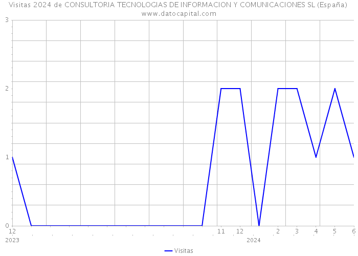 Visitas 2024 de CONSULTORIA TECNOLOGIAS DE INFORMACION Y COMUNICACIONES SL (España) 