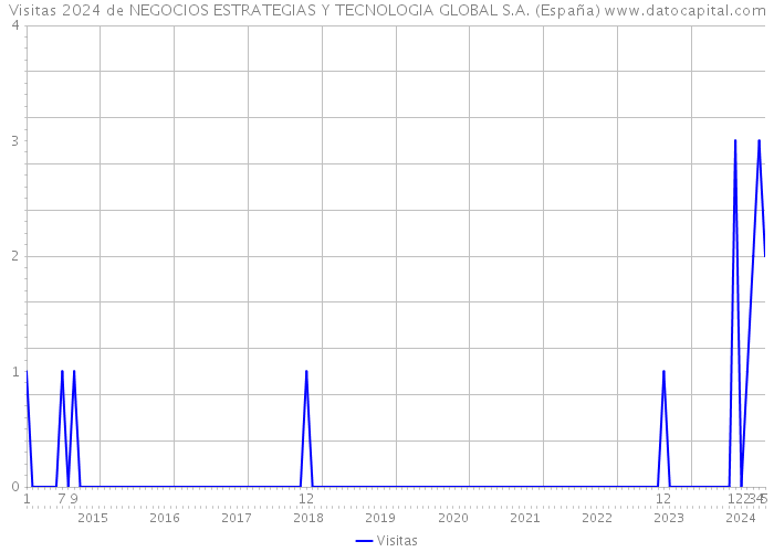Visitas 2024 de NEGOCIOS ESTRATEGIAS Y TECNOLOGIA GLOBAL S.A. (España) 