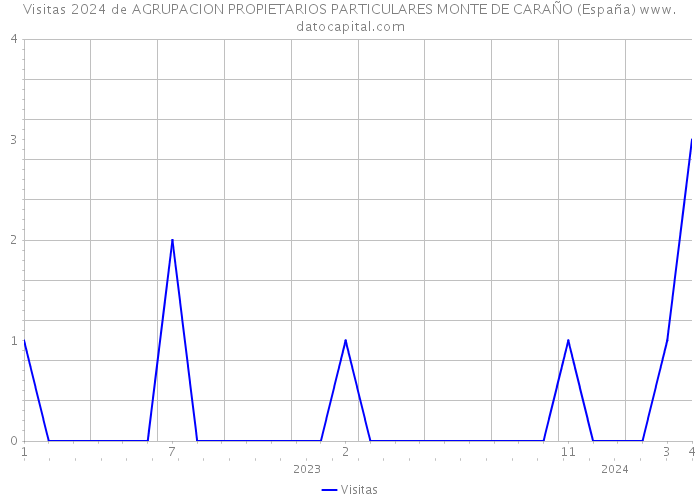Visitas 2024 de AGRUPACION PROPIETARIOS PARTICULARES MONTE DE CARAÑO (España) 
