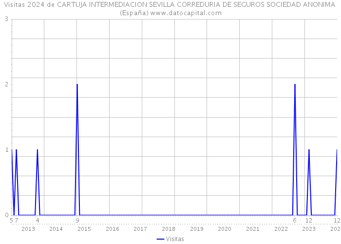 Visitas 2024 de CARTUJA INTERMEDIACION SEVILLA CORREDURIA DE SEGUROS SOCIEDAD ANONIMA (España) 