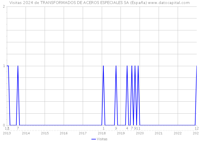 Visitas 2024 de TRANSFORMADOS DE ACEROS ESPECIALES SA (España) 