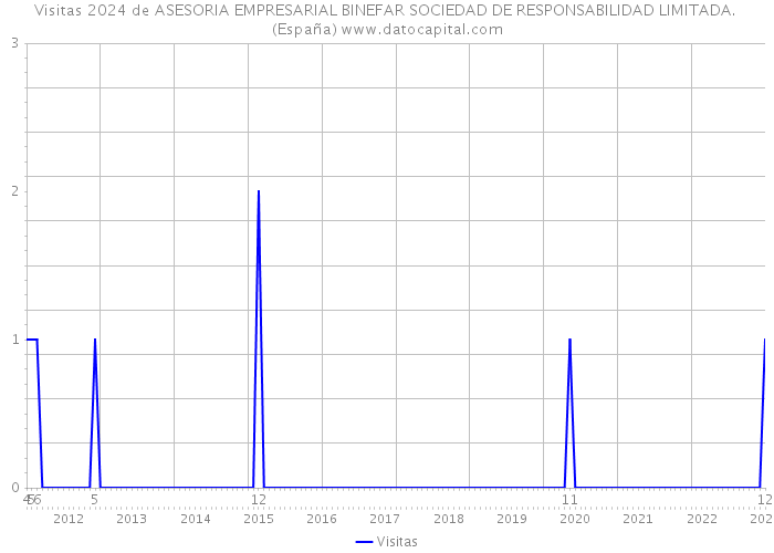 Visitas 2024 de ASESORIA EMPRESARIAL BINEFAR SOCIEDAD DE RESPONSABILIDAD LIMITADA. (España) 
