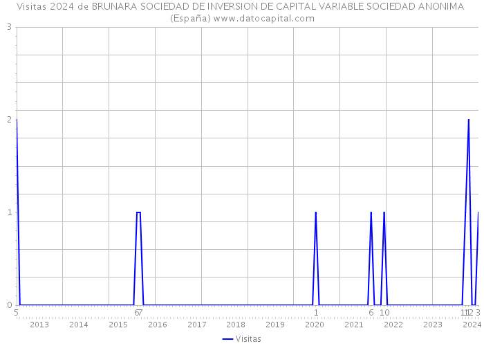 Visitas 2024 de BRUNARA SOCIEDAD DE INVERSION DE CAPITAL VARIABLE SOCIEDAD ANONIMA (España) 