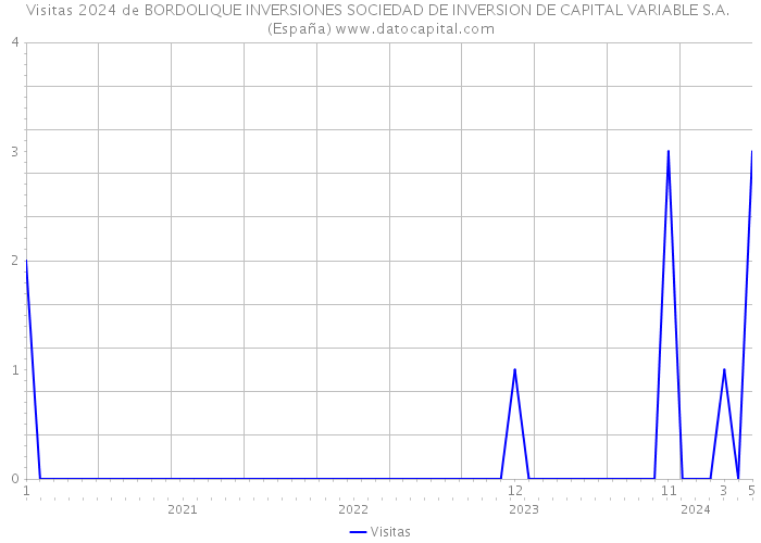 Visitas 2024 de BORDOLIQUE INVERSIONES SOCIEDAD DE INVERSION DE CAPITAL VARIABLE S.A. (España) 