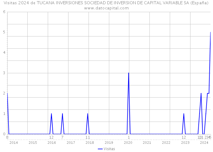 Visitas 2024 de TUCANA INVERSIONES SOCIEDAD DE INVERSION DE CAPITAL VARIABLE SA (España) 