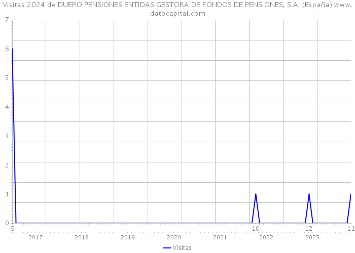 Visitas 2024 de DUERO PENSIONES ENTIDAS GESTORA DE FONDOS DE PENSIONES, S.A. (España) 