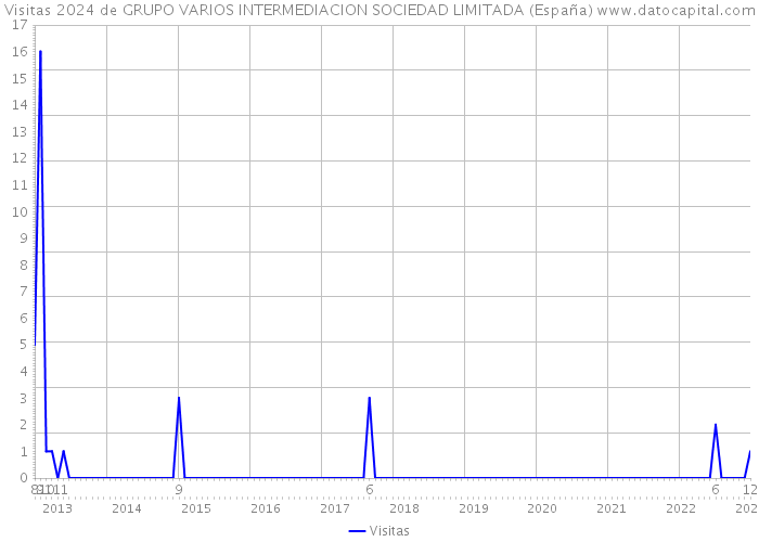 Visitas 2024 de GRUPO VARIOS INTERMEDIACION SOCIEDAD LIMITADA (España) 