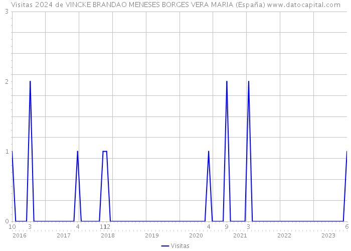 Visitas 2024 de VINCKE BRANDAO MENESES BORGES VERA MARIA (España) 