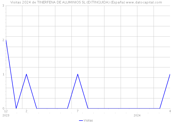 Visitas 2024 de TINERFENA DE ALUMINIOS SL (EXTINGUIDA) (España) 