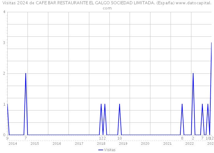 Visitas 2024 de CAFE BAR RESTAURANTE EL GALGO SOCIEDAD LIMITADA. (España) 
