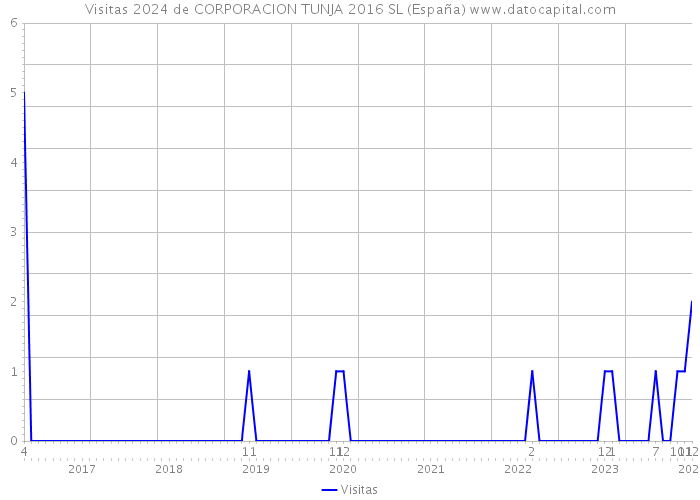 Visitas 2024 de CORPORACION TUNJA 2016 SL (España) 